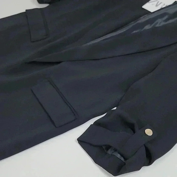 ZARA Open Blazer Women’s Size XS Rolled-Up Sleeves Black - Picture 7 of 10